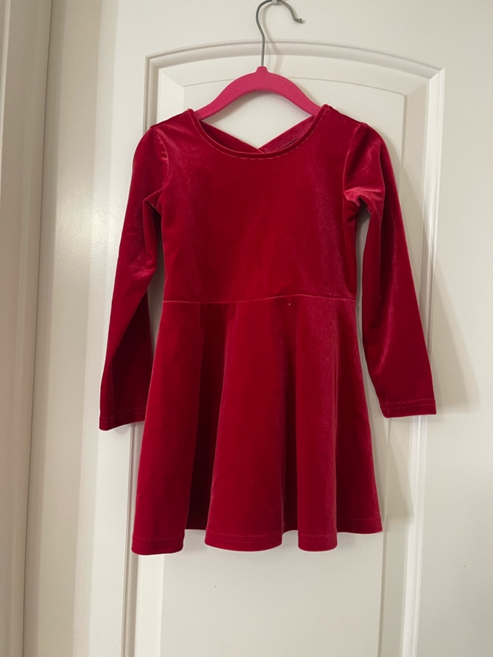 🎀 The Children's Place Red Velvet Long Sleeve Skater Dress
